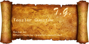 Teszler Gusztáv névjegykártya